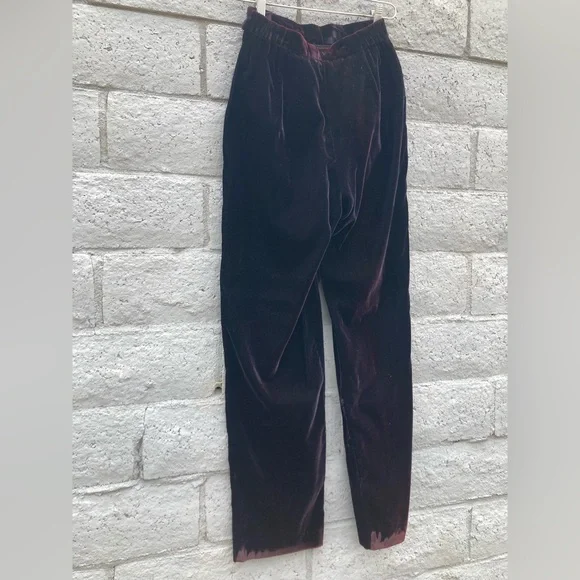 Vintage Wine Velvet Trousers - Picture 6 of 8